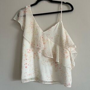 1. State High Tide One Shoulder Ruffle Blouse Top Shirt